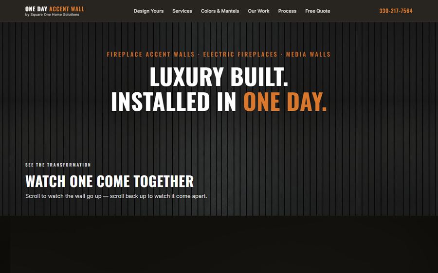 One Day Accent Wall website