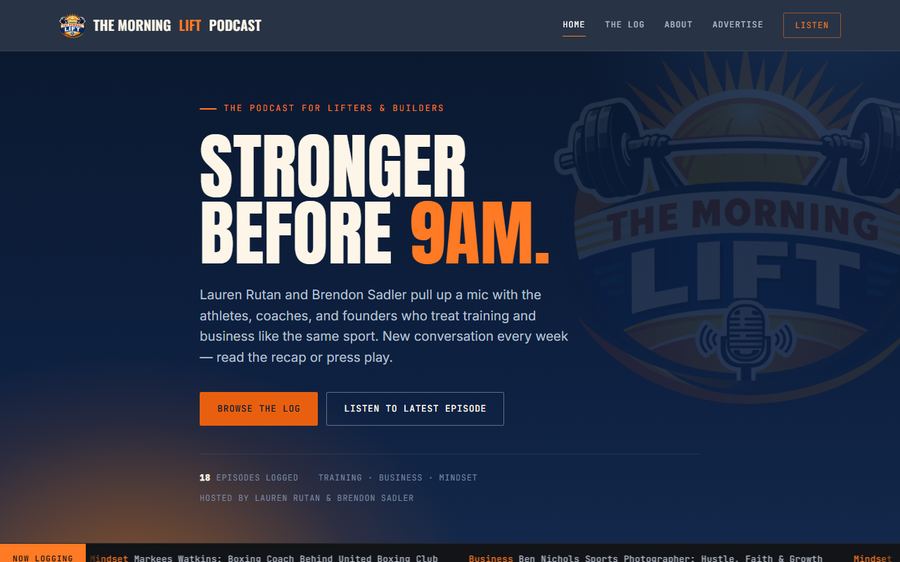 The Morning Lift Podcast website
